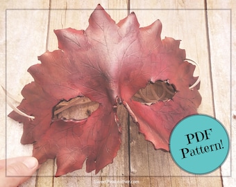 Leder Blatt Maske Schnittmuster - DIY Kostüm, Masquerade (PDF-Muster)