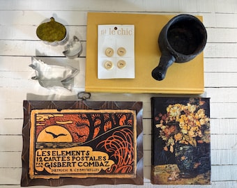 8-piece Curated Vintage Halloween Vignette | Rustic Farmhouse Decor | Cottagecore Halloween | Spooky Home Decor | Unique Farmhouse Accent
