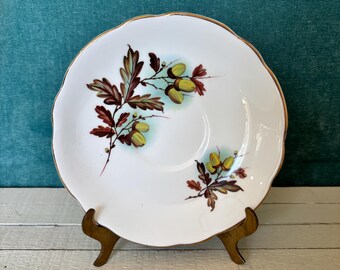 Vintage Royal Albert Teacup & Saucer | For All Seasons Pattern | English Bone China | Oak Leaf Acorn | Cottagecore Home Decor