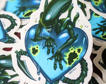 Heart Hugger - Alien Sticker