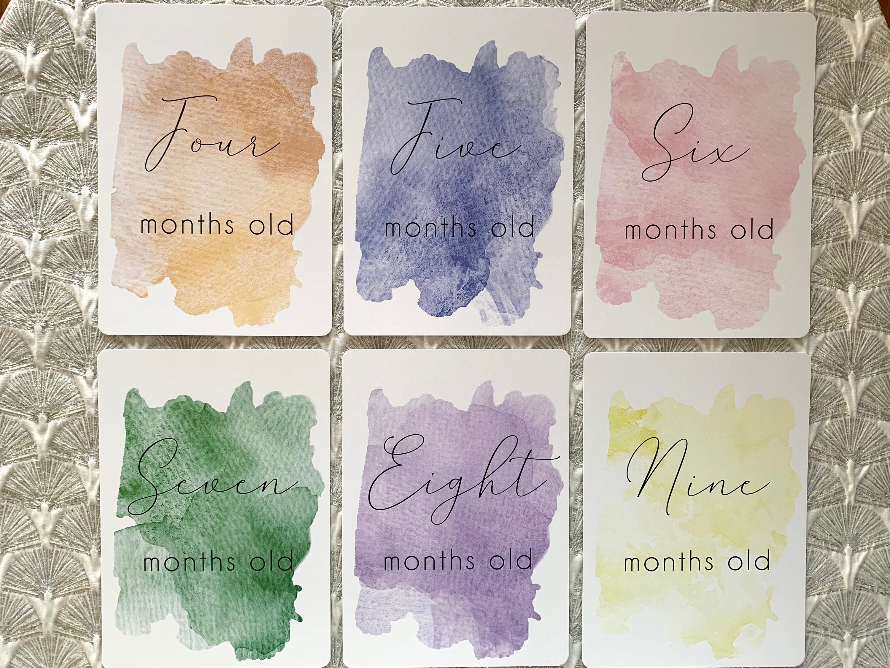 TWIN Baby Milestone Cards Earth Watercolour - Etsy