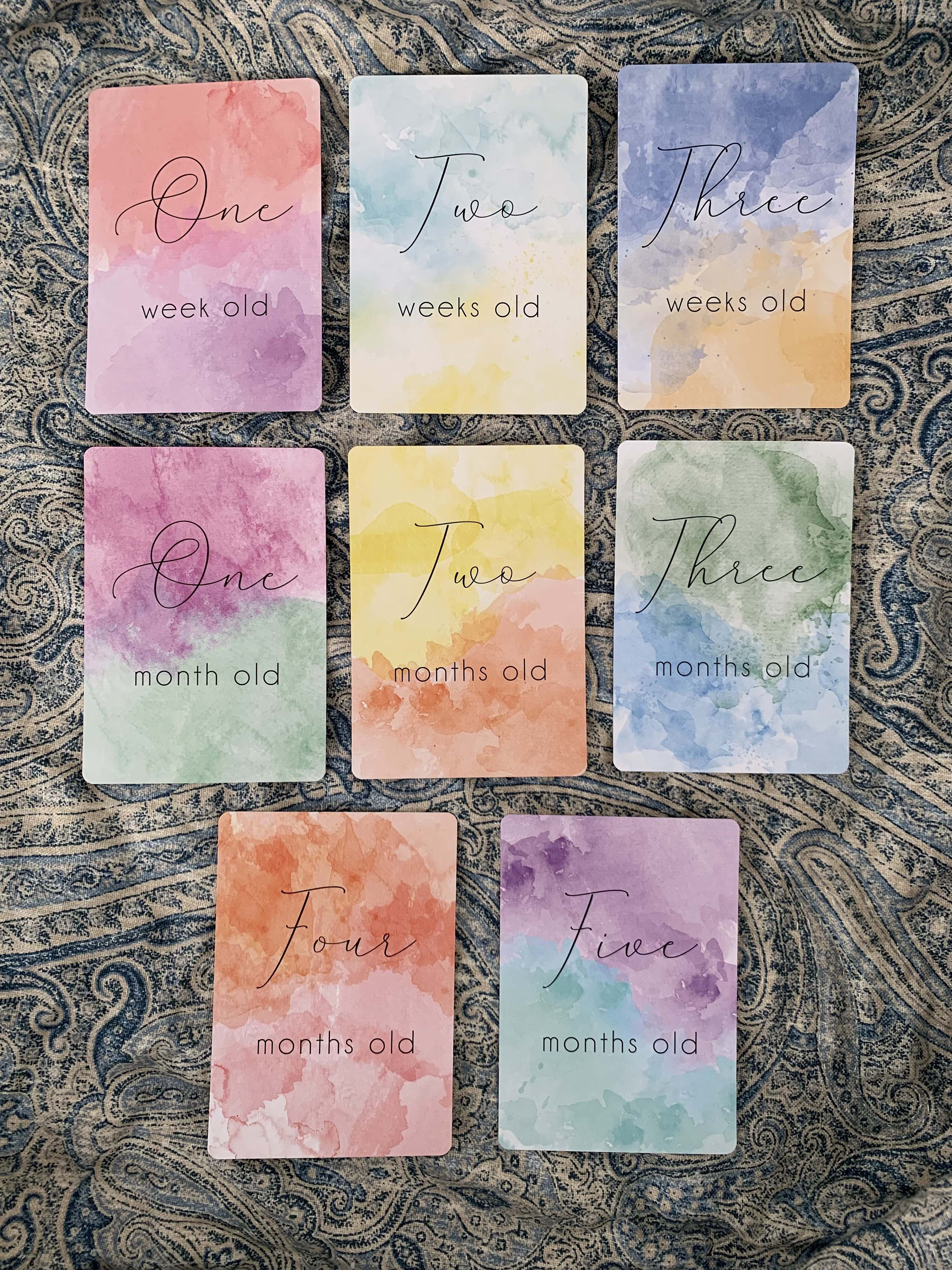 DIGITAL | Baby Milestone Cards | Watercolour - Etsy