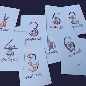 IMPRESSION NUMÉRIQUE | Cartes d'étape de bébé | Animaux australiens