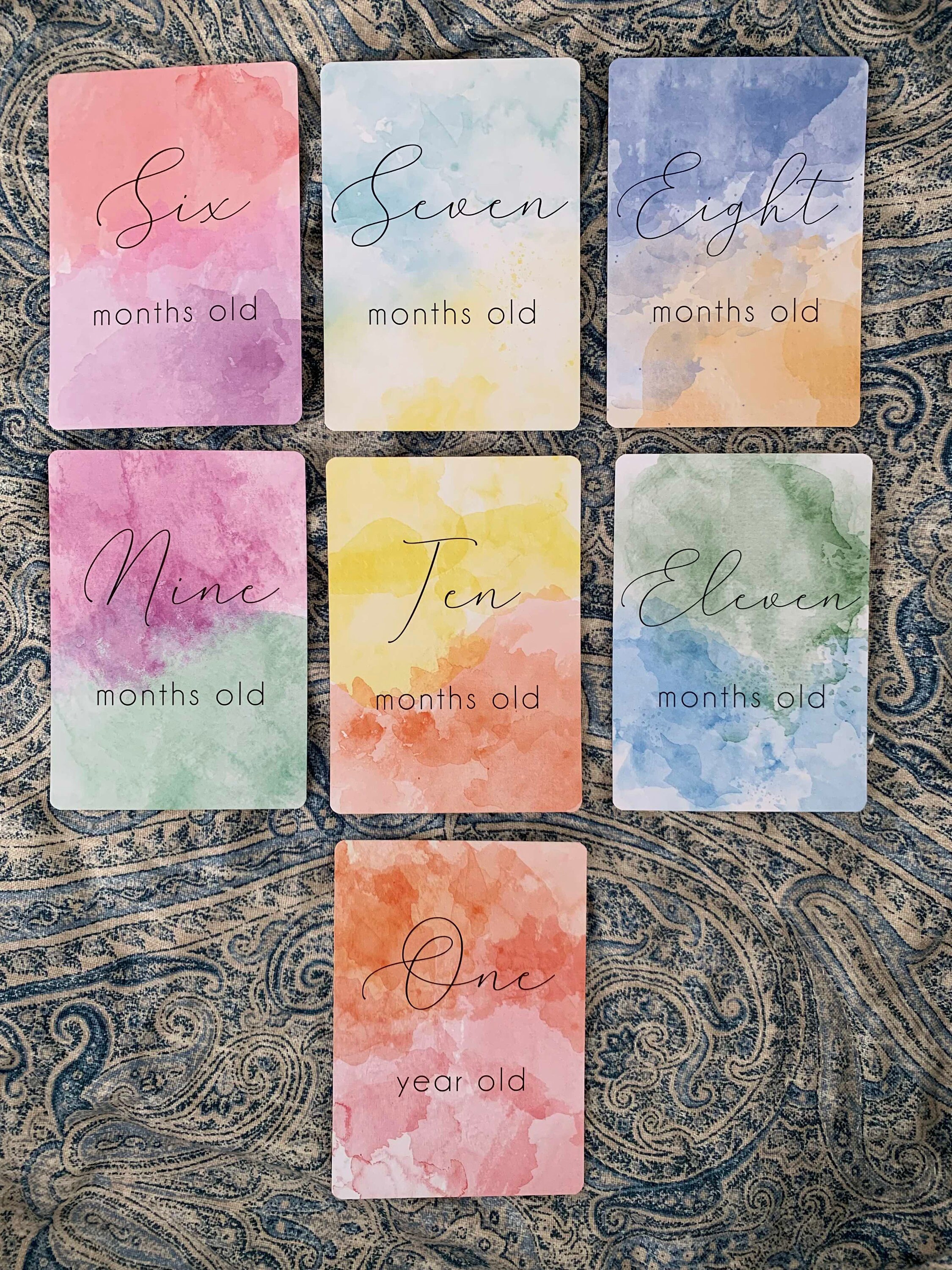 DIGITAL | Baby Milestone Cards | Watercolour - Etsy