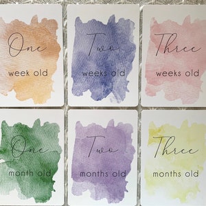 Earth Watercolour  |  Baby Milestone Cards  |  Single Baby