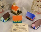 Vintage Toy Railroad Train Car Truck Village in a Bag by Associated Hobby Manufactures Inc. Western Germany Houses and Church Buildings