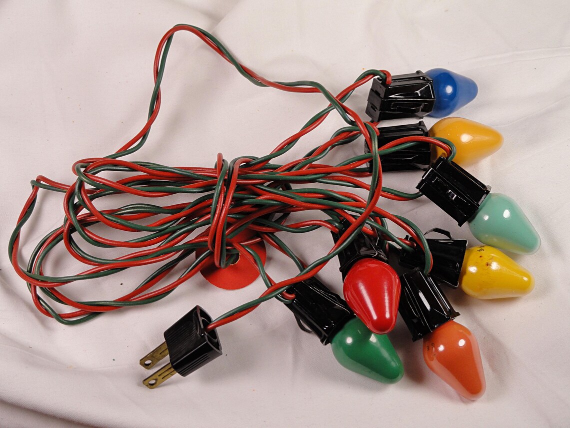 Vintage C7 Peerless Christmas Lights String Gilbert Tree Strand Set ...