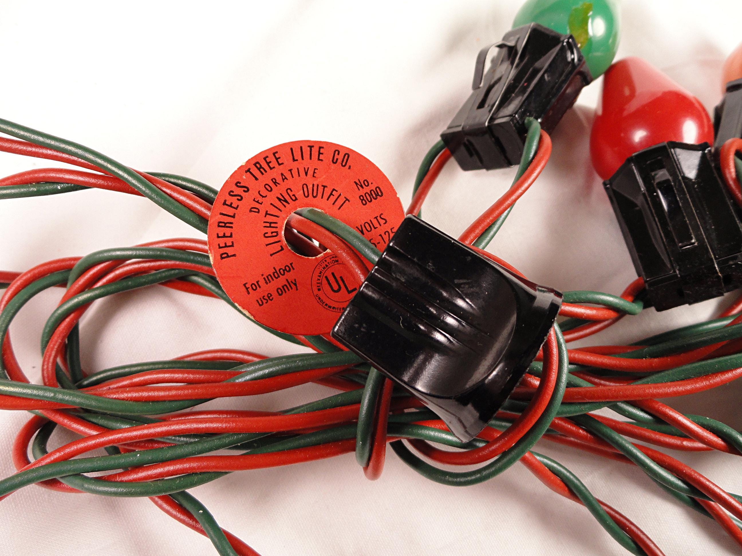 Vintage C7 Peerless Christmas Lights String Gilbert Tree Strand Set ...