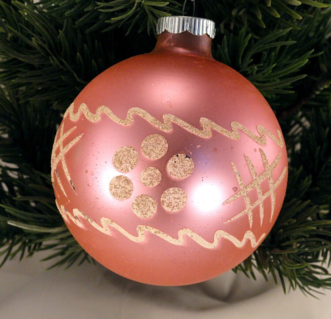 Vintage Extra LARGE Shiny Brite Satin Pink Tic Tac Toe XOXO Flower