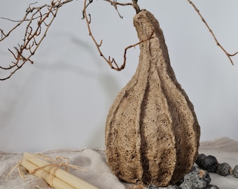 Borago Vase – Sculptural Rustic EcoMache Form | Tall Earthtone Statement Piece | Wabi-Sabi Minimalist Decor | Sustainable Handmade Gift