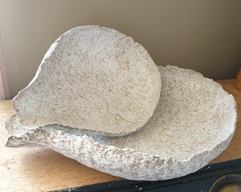 White Maranta Rustic White Paper Mache Bowl Set – Scandi Japandi Decor