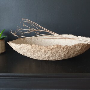 Nertera - oval Wabi Sabi, Japandi Natural, Plain Bowl. Neutral Paper Mache Home Decoration - Rustic Style - Gift For Home - Unique Keepsake