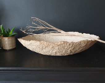 Handmade Paper Mache Pure Natural Simply Minimalistic Bowl – Nertera - Rustic Wabi Sabi Japandi Decor