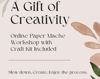 EcoMache Paper-Mache Workshop Gift Voucher: 90 min Online Course (Includes Kit)