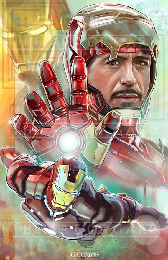 Iron Man Tony Stark Art Print Etsy