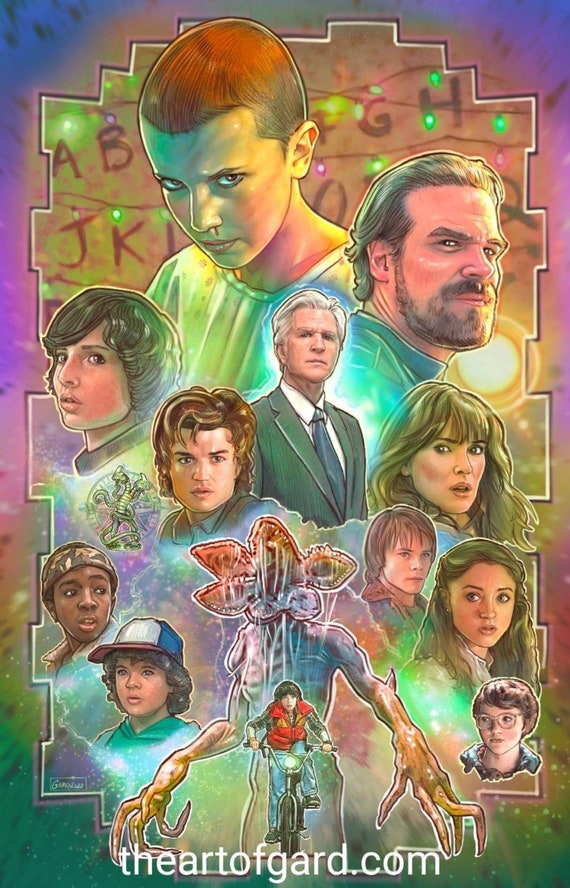 Stranger Things Collage Art Print