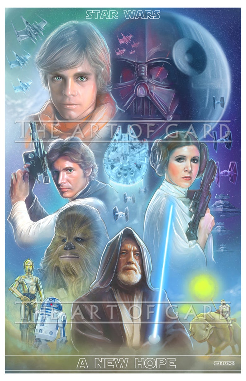 Star Wars A New Hope collage Art Print | Etsy