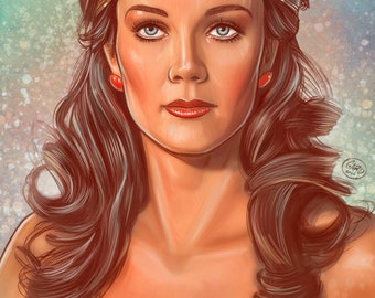 Wonder Woman Lynda Carter Portrait 11X17 Art Print