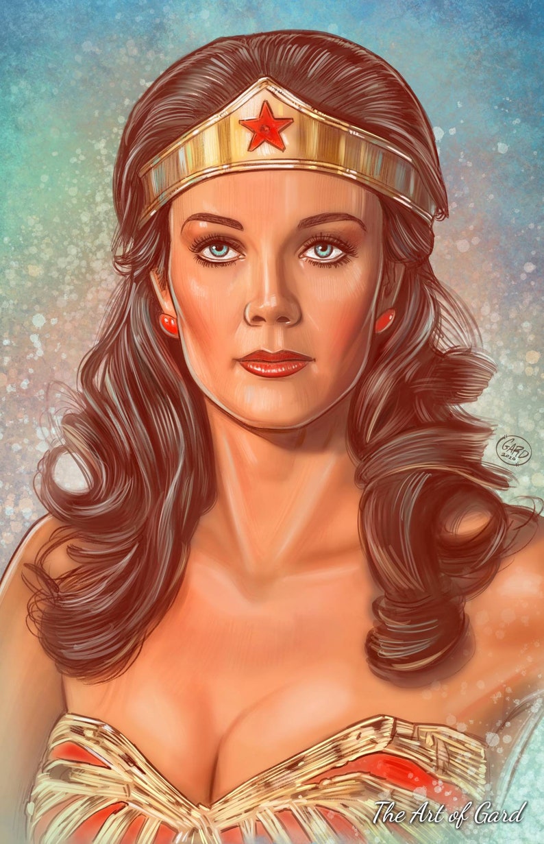 Wonder Woman Lynda Carter Portrait 11x17 Art Print Etsy