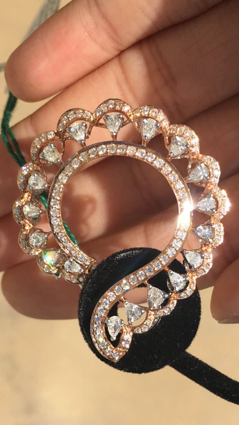 Designer Diamond earrings Rose Gold Diamond Earrings Etsy