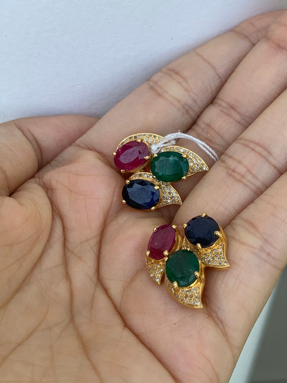 こ*6様 18k Ruby　Emerald　Diamond　Priceless Vintage 4-Stone Ruby, Emerald & Sapphire Ring in 14K Gold