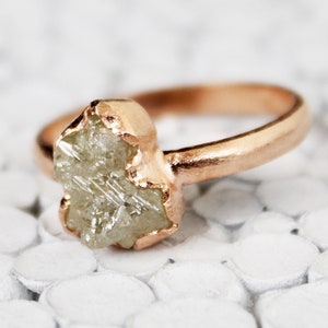 Genuine Raw Diamond Ring, Alternative Engagement Ring, Promise Ring Diamond, Wedding Band Rough Diamond Gemstone Uncut Rustic Diamond