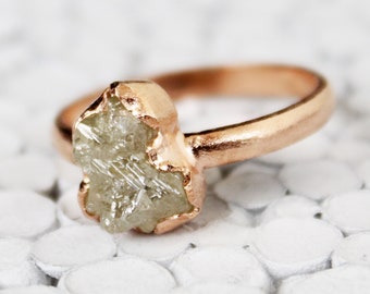 Genuine Raw Diamond Ring, Alternative Engagement Ring, Promise Ring Diamond, Wedding Band Rough Diamond Gemstone Uncut Rustic Diamond