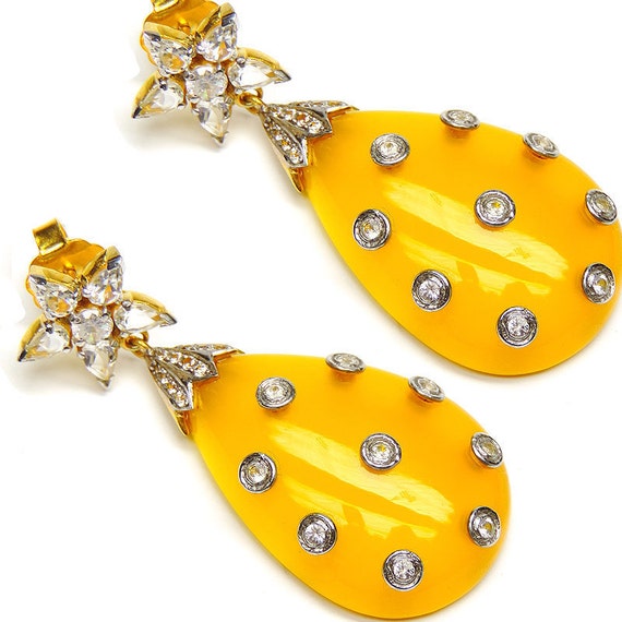 Yellow Star Earring, Fancy Gemstone Earring,Yellow Gemstone Handcrafted Earrings, Designer Silver Earring, sterling Silver Topaz Earring