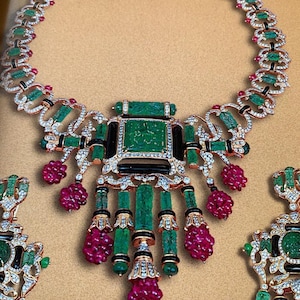 Deposit Custom Pieces, Carved Ruby Sapphire Necklace, Emerald diamond Necklace, Tanzanite Diamond, Ruby Pearl Necklace, Gold Ruby Diamond