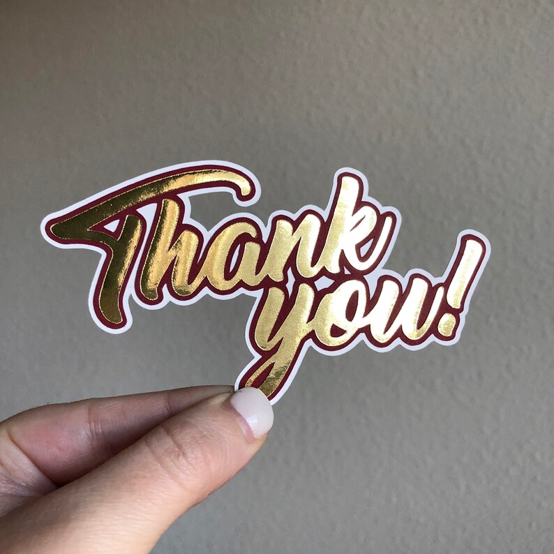 Gold Thank You Card Black and Gold Handwritten Font | Etsy