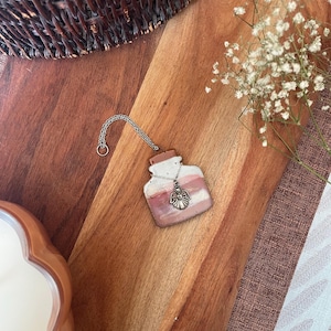 Ceramic Gaurdian Angel Potion Bottle Wall Art | Witchy Oil Diffuser | Pink Bottle Art | Car Visor Hanger  | Potion Bottle Hanging Art