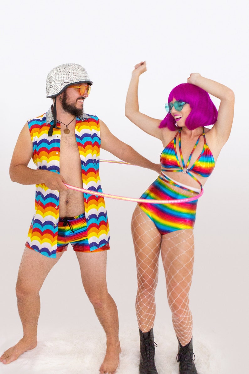 EDM Burning Man Rave Mens Rainbow Connection Shirt Burning Man Costume Men Mens Festival Clothing