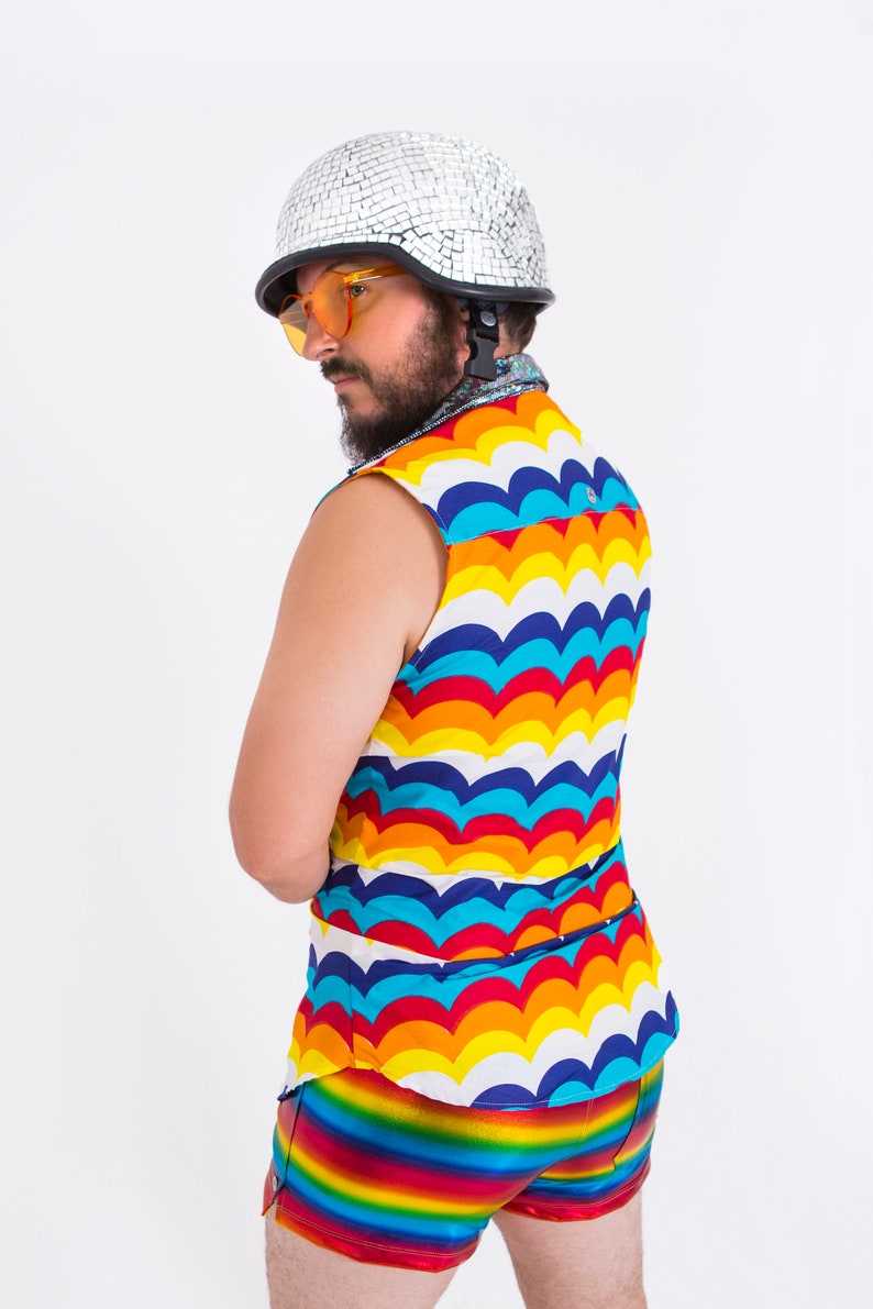 EDM Burning Man Rave Mens Rainbow Connection Shirt Burning Man Costume Men Mens Festival Clothing