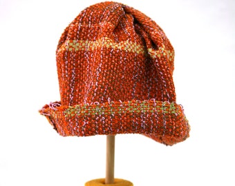 Unlined multi-fiber orange hat