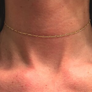 Gold Chain Choker, Figaro Chain Choker, BFF Choker, Dainty Gold Choker Necklace, Chain Choker, Skinny Gold Choker, Choker Necklace