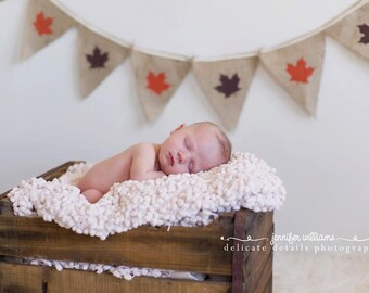 FALL LEAVES Burlap Banner, Bunting, Garland, Pennant, Photo Prop, Wedding Decor, Home Decor