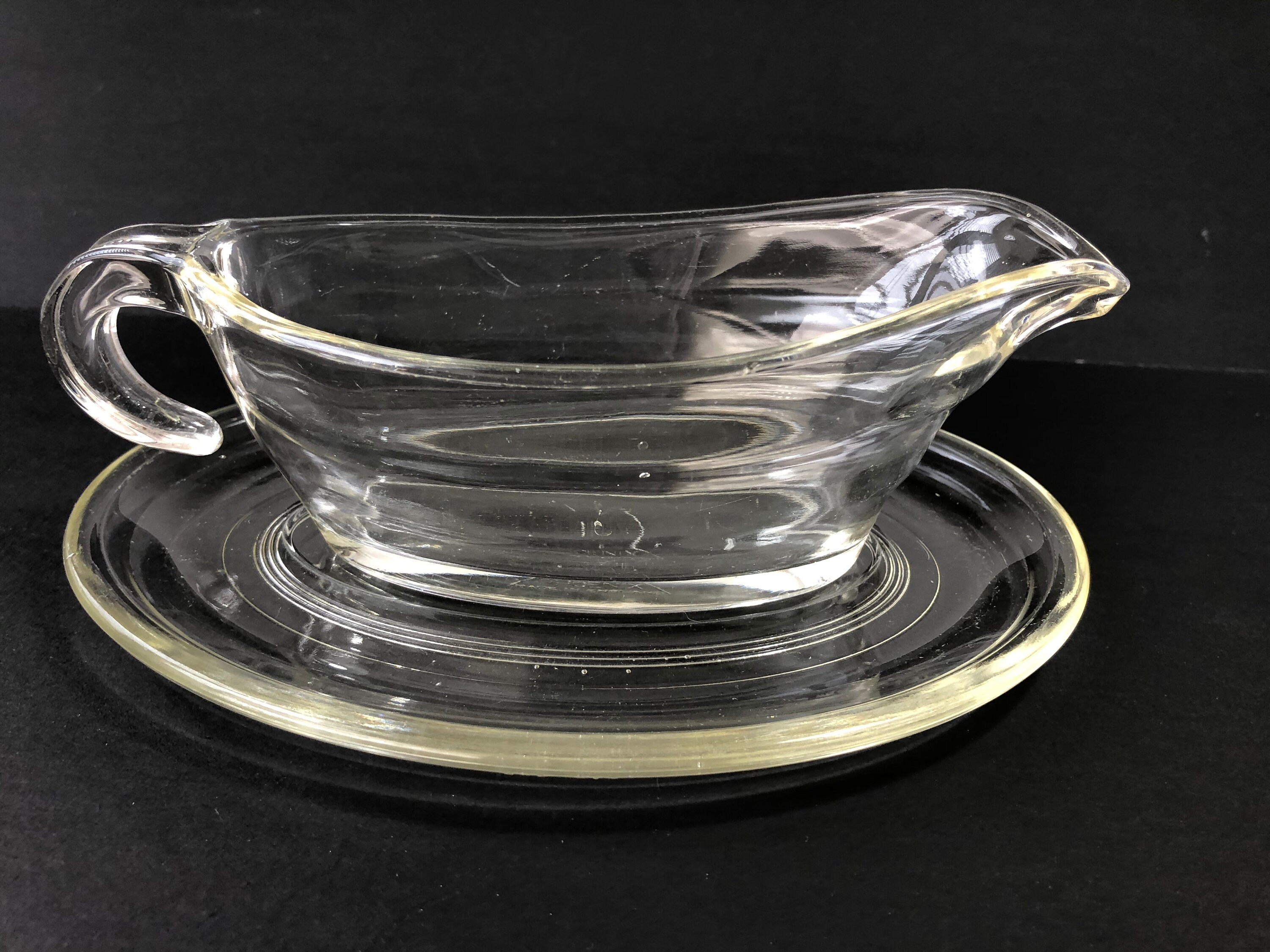 Vintage Phoenix clear glass gravy/sauce boat made in England Etsy