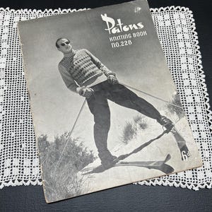 Vintage Patons Knitting Book No 228, 1940&#39;s, a selection of mens jumpers, cardigans and vests