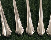 8 Teaspoons Art Deco Gorham Lady Caroline Vintage 1930 Silverplate Flatware Silver Plate Silverware