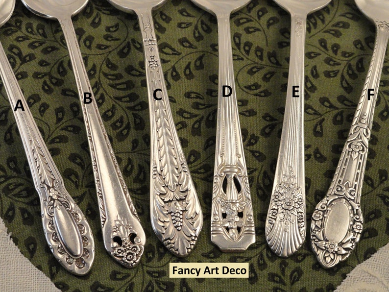 Mix or Match Tea Spoons Vintage Silverplate Silverware Mismatched Teaspoons 54 Patterns From Antique to Art Deco to Mid_Century to Retro Fancy Art Deco