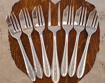 Dainty Pastry Forks Pie Cake Dessert Chevron Pattern by M S Ltd Maurice Stables