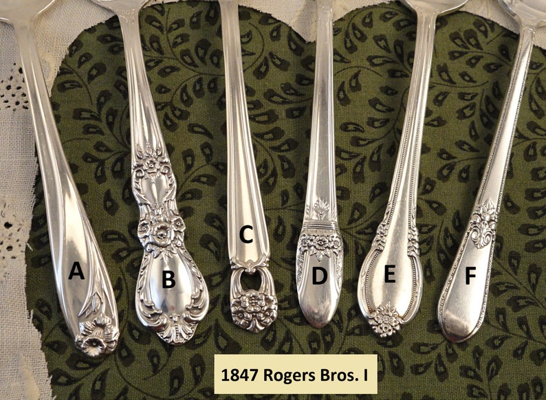 Mix or Match Tea Spoons Vintage Silverplate Silverware Mismatched Teaspoons 54 Patterns From Antique to Art Deco to Mid_Century to Retro 1847 Rogers Bros I