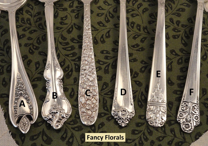 Mix or Match Tea Spoons Vintage Silverplate Silverware Mismatched Teaspoons 54 Patterns From Antique to Art Deco to Mid_Century to Retro Fancy Florals