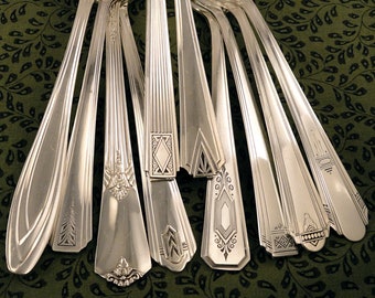 Geometric Art Deco Place Settings 1920s and 1930s Silverplate Patterns