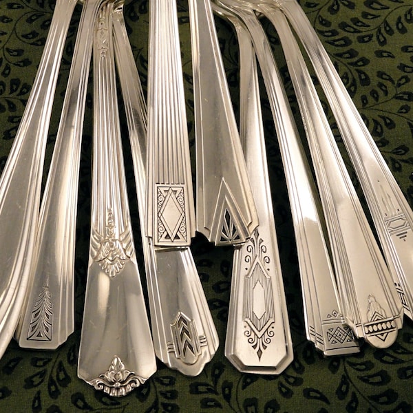 Geometric Art Deco Place Settings 1920s and 1930s Silverplate Patterns