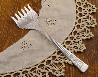 Vintage Sardine Fork Sheffield England Vintage Chromium Plate Server Holiday Buffet Farm Table