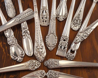 Silverplate Soup Spoons OVAL Vintage Flatware Sets Farmhouse Silverware Assorted Mismatched Silver Plated Place Soups