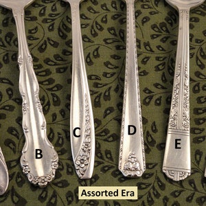 Mix or Match Tea Spoons Vintage Silverplate Silverware Mismatched Teaspoons 54 Patterns From Antique to Art Deco to Mid_Century to Retro Assorted Era