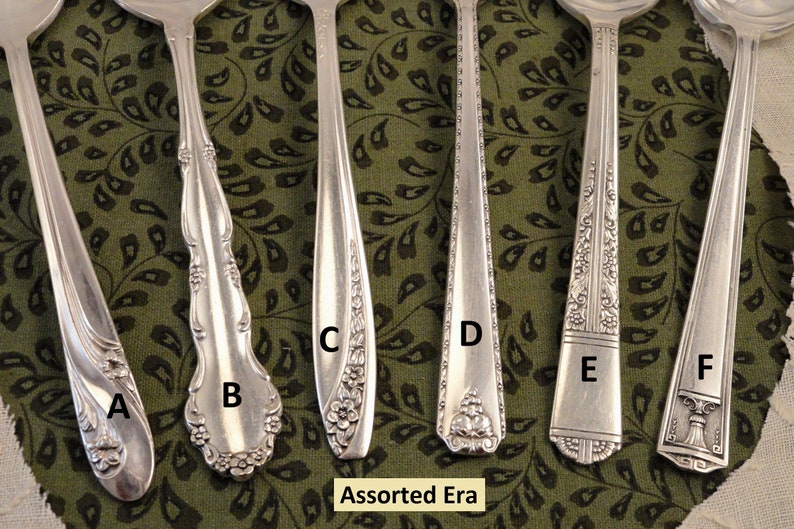 Mix or Match Tea Spoons Vintage Silverplate Silverware Mismatched Teaspoons 54 Patterns From Antique to Art Deco to Mid_Century to Retro Assorted Era