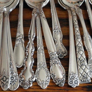 Vintage Spoons Silverplate Teaspoons Antique Silverware Silver Plated Tea Spoons Mix and Match #1